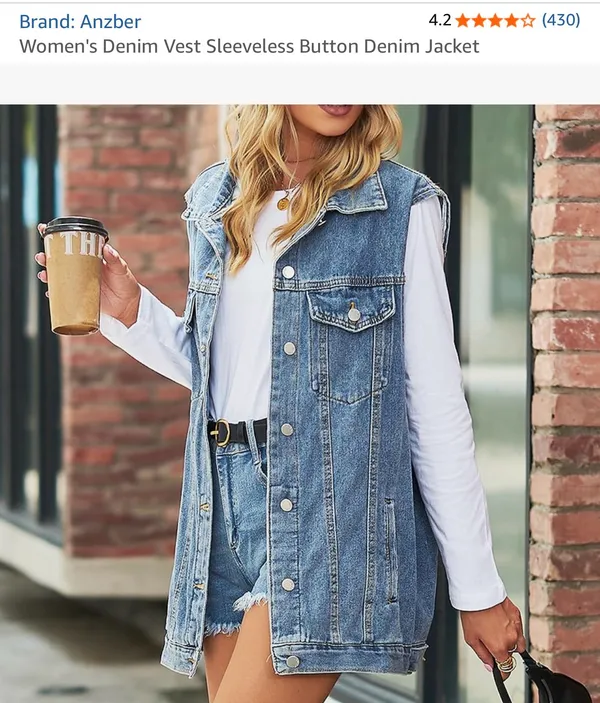 Amazon Denim Vest Blue - Image 3