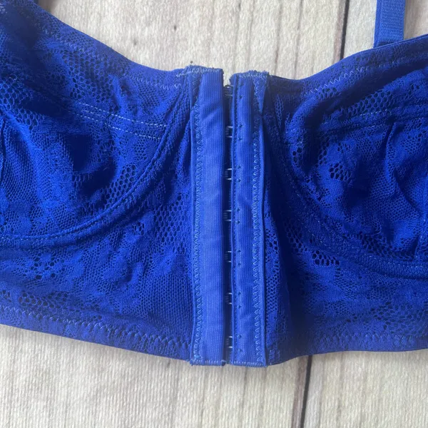 Free People Intimately Blue Lace Longline Front Close Bra - Image 5