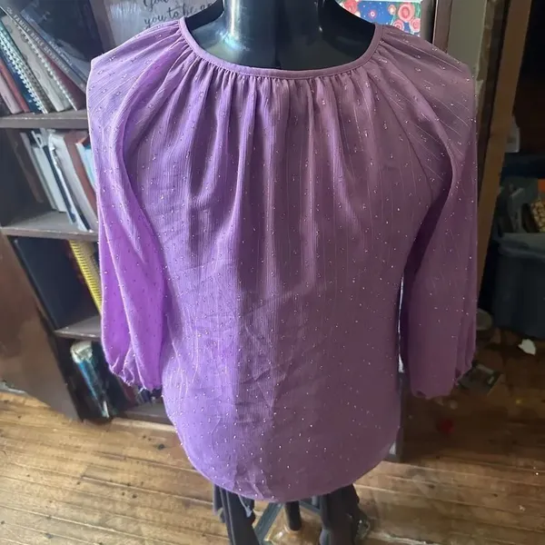 White House Black Market flowy boho S peasant blouse - Image 2