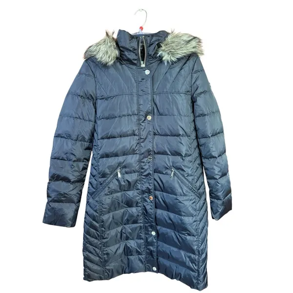 Michael Kors down puffer coat removable Hood / faux fur trim Sz S NWOT - Image 2
