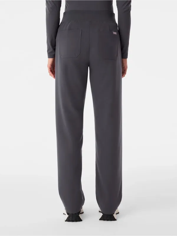 Figs Livingston High-Rise Straight-Leg Scrub Pant Charcoal Gray - Image 3