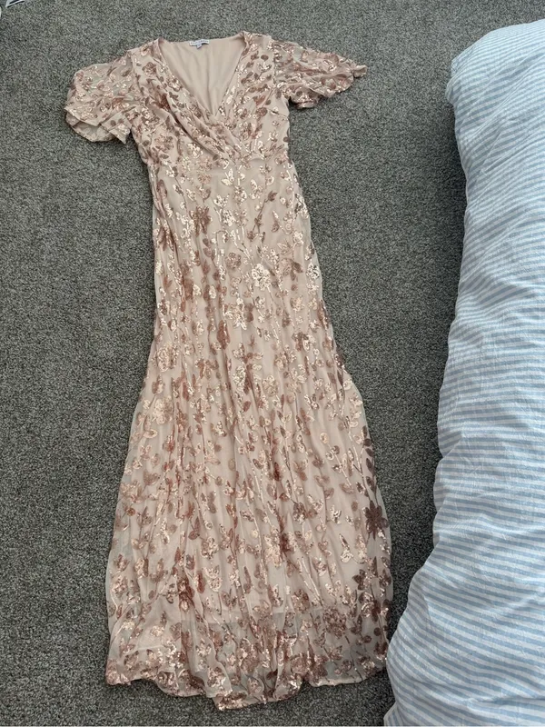 Baltic Born Esme Sequin Dress I Rose Gold Size Medium - Image 4