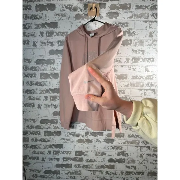 Nike | women pink hoodie with bedazzled logo - Image 9