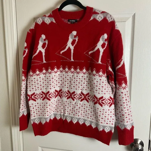 COCOBLEU WOMAN’S SKI SNOWFLAKE CHRISTMAS COZY SWEATER Size medium - Image 3