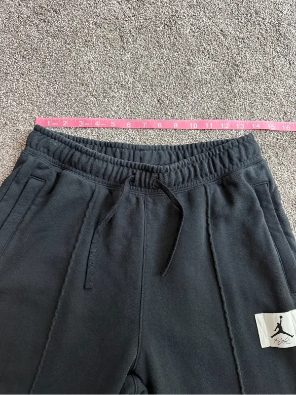 Jordan Flight Fleece Black Jogger Sweatpants Zip Pockets Men’s Small - Image 6