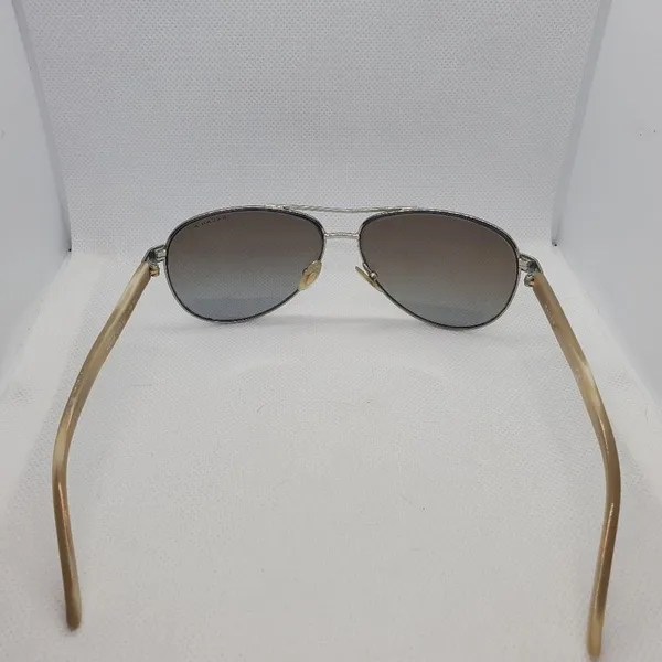 Ralph Lauren Polarized Silver & Tan Aviator Sunglasses - Image 12