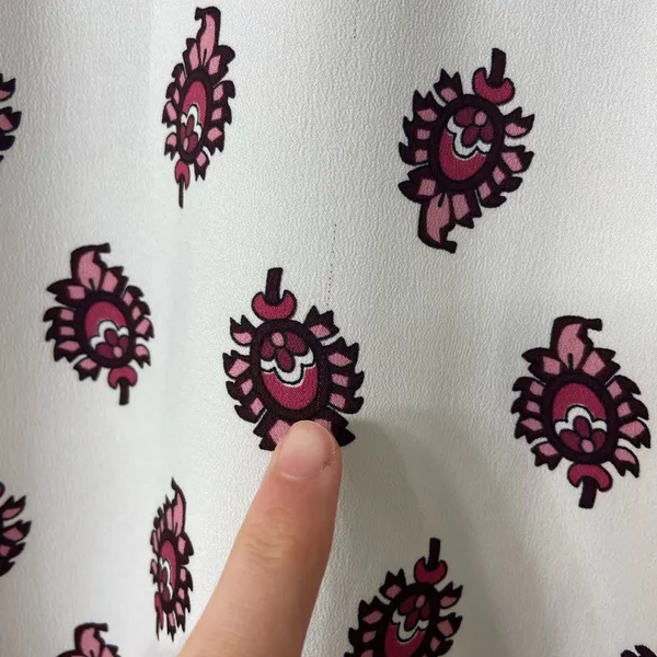 EUC LOFT women’s white pink printed pattern full button front long‎ sleeve shirt - Image 7