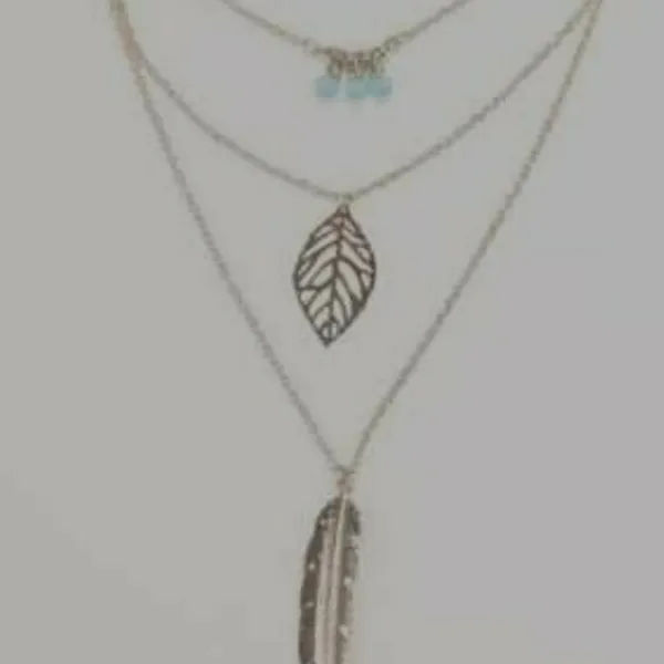 NEW Boho‎ Silver Multilayer Turquoise Leaf Necklace - Image 8