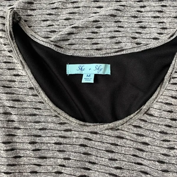 She & Sky Grey and Black Maxi Sun Dress Size Med - Image 5