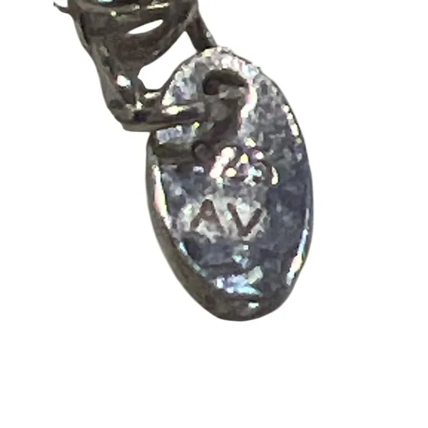 Vintage Sterling Silver Mama Script Pendant Necklace CZ Stones Estate Adj 18" - Image 5