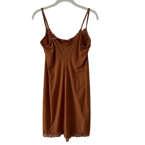 Skims Fits Everybody Lace Slip Dress Bronze Size XL Mini Stretch Celeb Style - Image 2