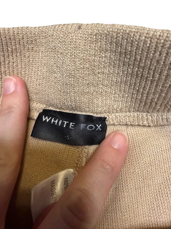 ✨White Fox Knit Flare Pants Tan High Rise Lounge‎ Wide Leg Small✨ - Image 5