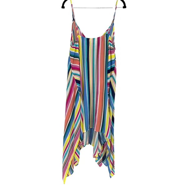 Bleu by Rod‎ Beattie Striped Swim Coverup Multicolor Rayon Beach Dress Large EUC - Image 2