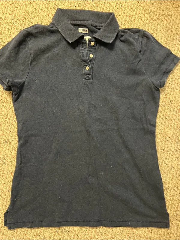 Hollister navy blue Short-Sleeve Button Down Polo - Image 2