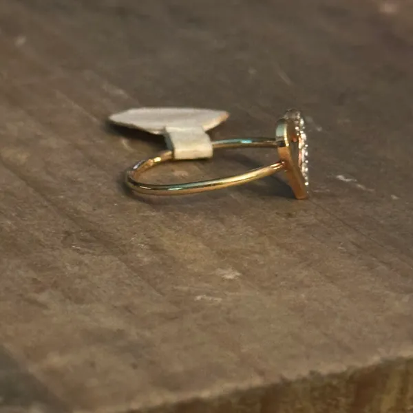 Vintage 14K HE Espo Simulated Diamond Open Heart Ring - Image 5