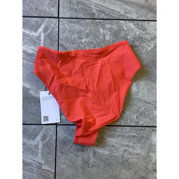 Quince Women Coral Orange High Waisted Bikini Bottom Swim XS ATG001 NWT - Image 3