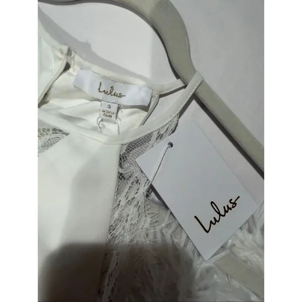 NEW Lulus Romantic Mood Lace Sleeveless Maxi Dress in White Small - Image 8