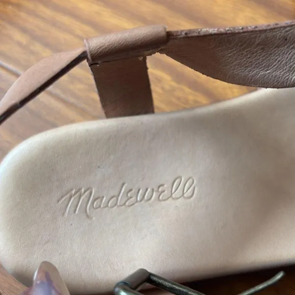 Madewell Noelle Leather Tan Platform Ankle Strap Flat Sandal - Image 3
