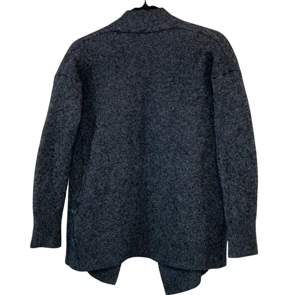 Muji Wool‎ Yak Blend Open Cardigan M/L Gray Black Minimalist Luxury - Image 3