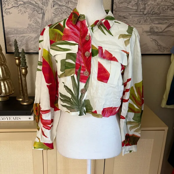 FARM‎ RIO Spring Forest Shirt Button Down Long Sleeve SIZE XS NWT - Image 4