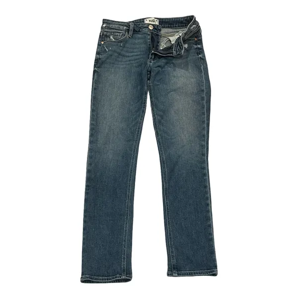 PAIGE Blue Distressed Denim Straight Leg Jeans Size 25 - Image 2