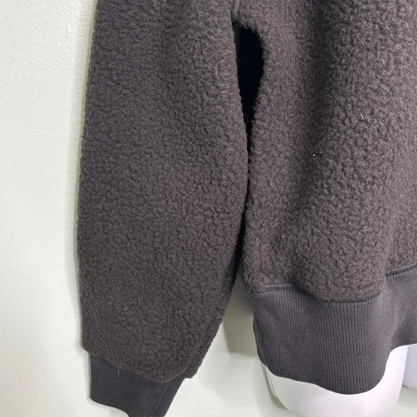 Everlane Renew Fleece Oversized Black Crewneck Pullover Sweater S - Image 4