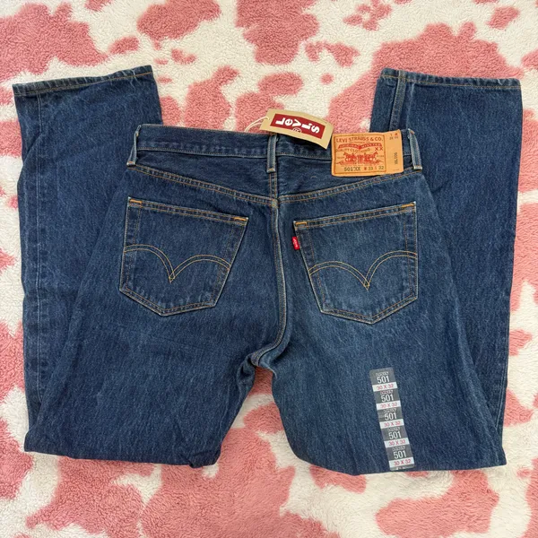 Vintage Y2K Levi’s 524 Ultra Low Rise Bootcut Jeans W33 L32 NWT 100% Cotton Dark Wash Rare Tag Error WPL 423 - Image 6