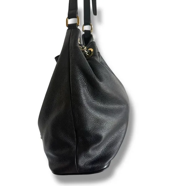 MICHAEL Michael Kors Black and Gold Shoulder Bag with‎ Chain Detail Bucket - Image 6