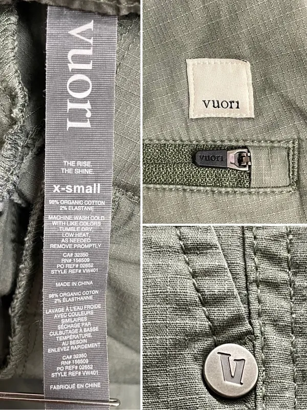 Vuori Ripstop Jogger Pants Women’s Sz XS Olive Green Organic Cotton Cargo VW401 - Image 7