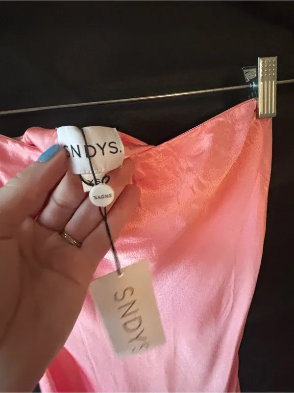SNDYS Pink Satin Strapless Maxi Dress, NWT - Image 4