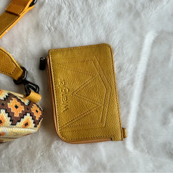 Wrangler Crossbody Bag with Card Wallet Aztec Sling Bag Yellow NEW - Image 9