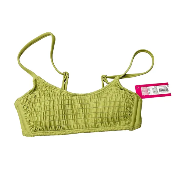 Xhilaration Smocked Bralette Bikini Top Olive Green Swim Size X-Small NWT - Image 2