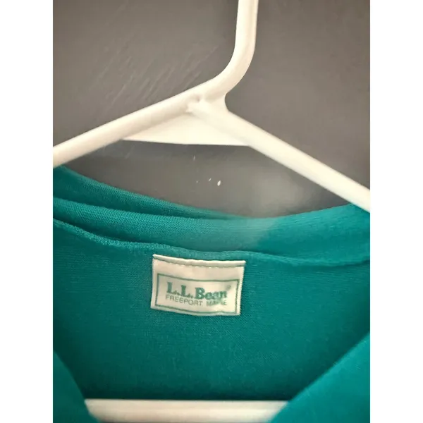 LL Bean Vintage 90s Teal‎ Green Quarter Zip Pullover Long Sleeve Knit Top Size M - Image 6