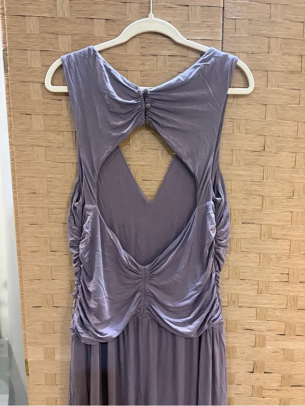 Free People Kit Open-Back One-Piece Sleeveless Ruched V-Neck Wide-Leg Jumpsuit L - Image 5