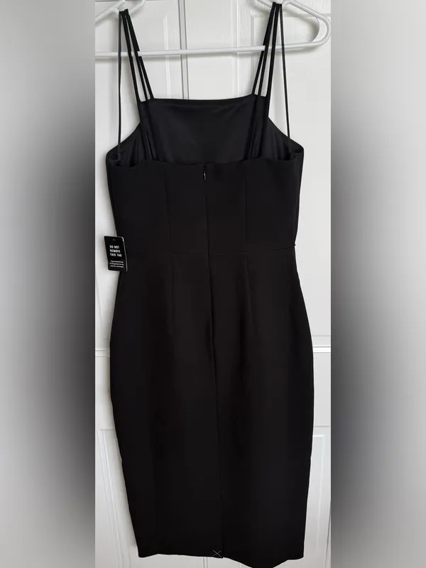Express Double Strap Square‎ Neck Sheath Midi Dress Black Size S NWT - Image 2
