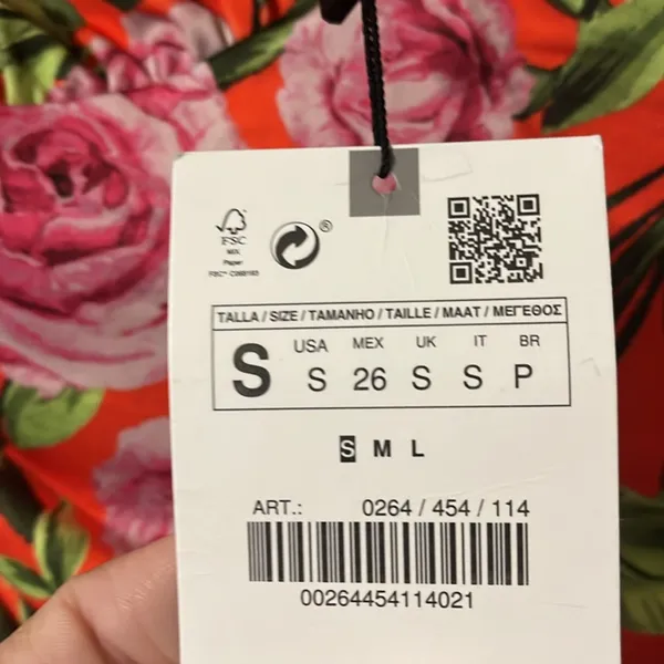 NWT ZARA Floral Print Bodysuit Size Small - Image 14