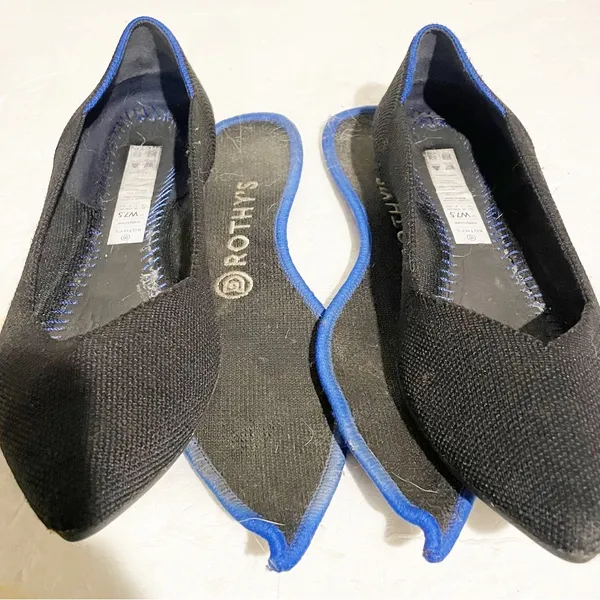 ROTHY’S Size 7.5 ‘THE POINT’ WOMEN’S SOLID BLACK BALLET FLATS POINTED TOE‎ - Image 6
