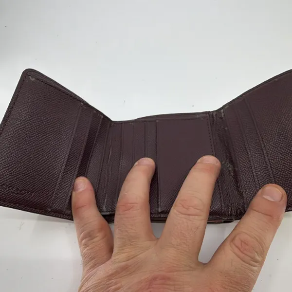Coach Signature C Brown Beige Patent Leather Wallet - Image 6