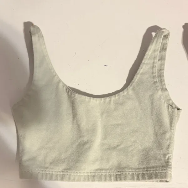 Brandy Melville Soft light green Cream Crop Top - Image 4