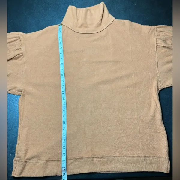 We The Free Size S Brown Long Puff Sleeve Oversized Open Back Sweater - Image 6