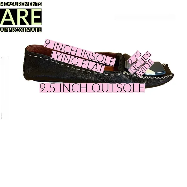 Marc Jacobs Black Leather Driving Loafer Shoes With Teal & Cream Decor (36.5) - Image 12