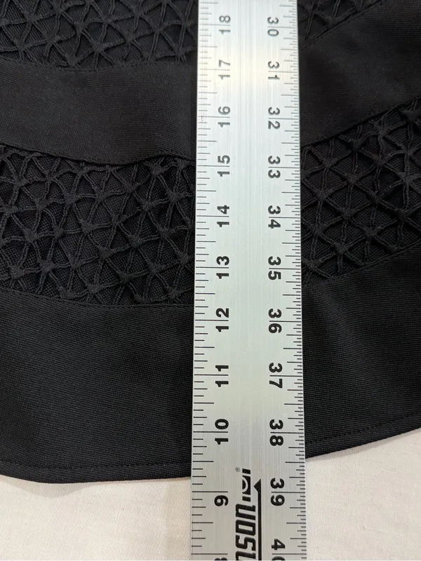 White House Black Market Mesh Inset Banded Fit-AndFlare Dress Black SZ 10 - Image 11