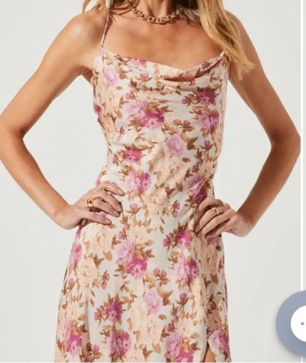 midi floral sun dress with slit - Image 8