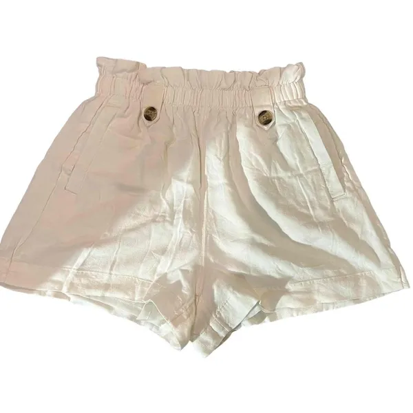 American‎ Eagle Outfitters Shorts Womens XS Ivory Paperbag Waist Button - Image 2