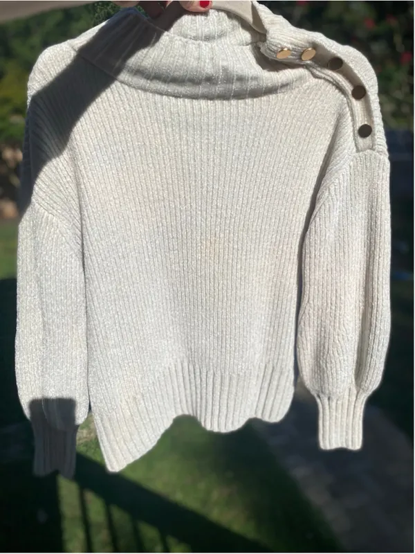 Cynthia Rowley Chenille Sweater Ribbed‎ Mock Neck Quiet Luxury Buttery Soft Cozy - Image 6