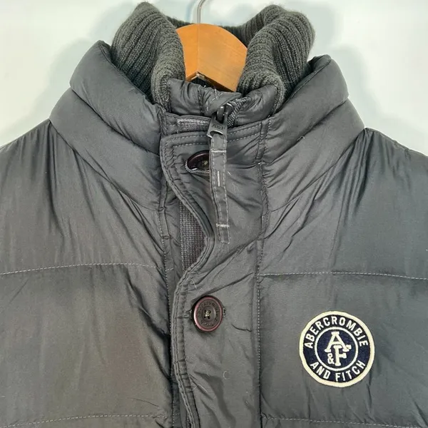 Abercrombie & Fitch Insulated Dark Grey Puffer Vest Coat Jacket Womens M - Image 2