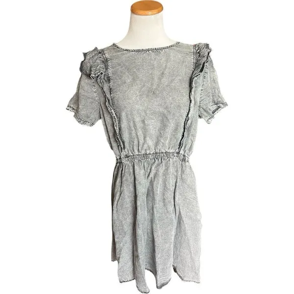 Womens Doe & Rae Boutique Black Mineral Washed Denim Dress - Sz L - Image 2