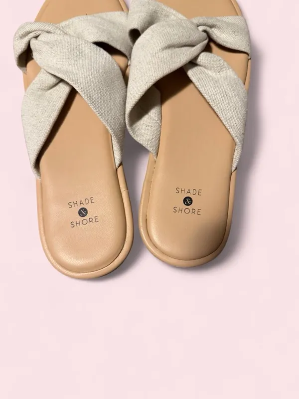 Shade & Shore Beige Knot-Detail Slide Sandals - Image 6