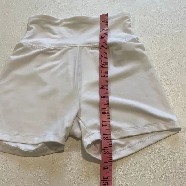 American Eagle White High Waisted Biker Shorts XS Stretch Active Lounge - Image 5