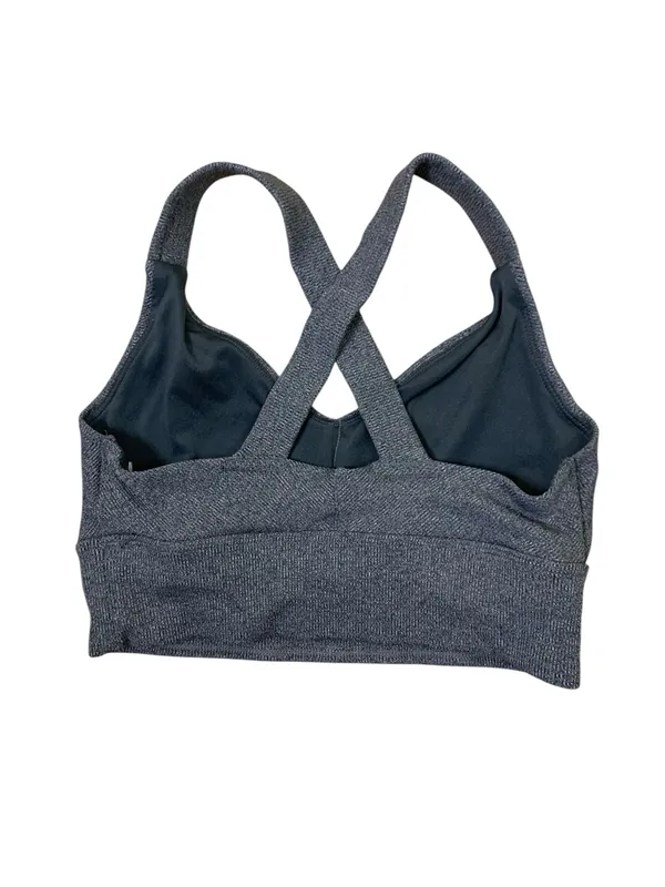 Freely Gray Cross Back Sports Bra Medium Support Ribbed Athletic Small‎ - Image 2